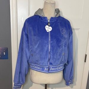 Juicy Couture Blue Velour Reversible Jacket